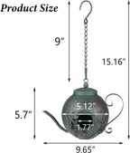 Bird Houses for Outside, Outdoor Bird House, Teapot Shaped Hanging Bird House, Antique Metal Bird House, Decorative Bird Houses, Unique Humming Bird Houses for Garden Patio Yard Lawn Backyard Decor