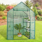 3 tiers 6 shelves walk-in green house, portable, front angle view