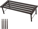 Metal Plant Stand, Rust-proof Aluminum Flower Pot Stand, Heavy Duty Planter Display Shelving for Patio Balcony Garden Living Room Decorative (Ebony, 23.6 Inch)