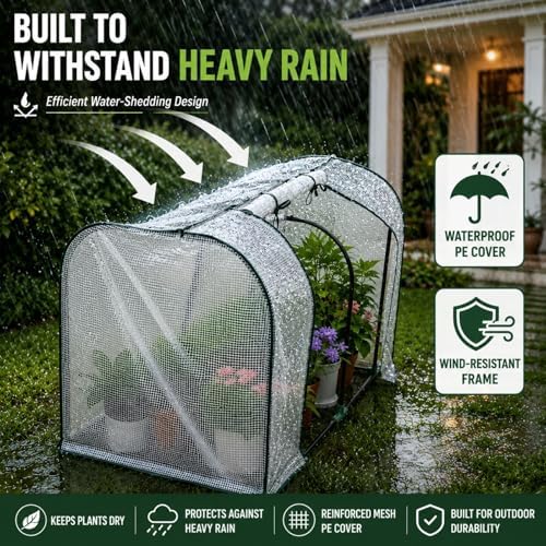 portable mini greenhouse, 55x32x28 inches pe cover with, package contents