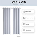 Water Proof Outside Curtains with Grommet Top for Porch, W52 x L72 Thermal Insulated Washable Light Block Outdoor Divider Drapes for Patio Gazebo Deck Pool Area Pergola Cabana (2 Panels)