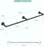 Plant Haning Rod, Hanging Planters for Indoor Plants with 6 Chains, Wall Plant Hanging Bar for Window Celling, 65.7 Inch, Metal Black, Pots Not Included