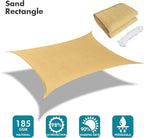 KANAGAWA 14'X15' Sand Custom Size Sun Shade Sail Rectangle UV Block Canopy Cover for Patio Backyard Lawn Garden Outdoor (Customized Available)