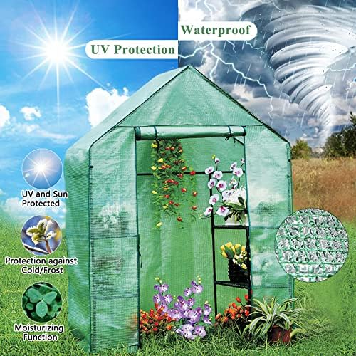 56x30x76 portable walk-in greenhouse for outdoors, plant house, close-up detail