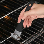 2PCS BBQ Grill Brush Stainless Steel Barbecue Cleaning Brush, V - Shaped Bristles Perfect Cleaner & Scraper for Grill Cooking Grates, Black