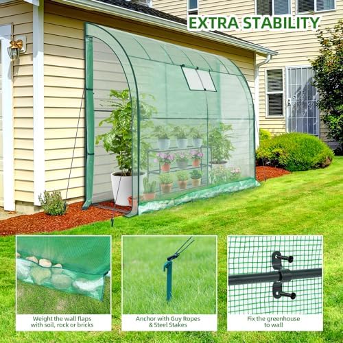 lean-to greenhouse with 3-tier shelves: ohuhu portable walk-in, package contents