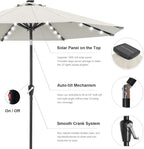ABCCANOPY Durable Solar Led Patio Umbrellas with 32LED Lights 11FT (Light Beige)