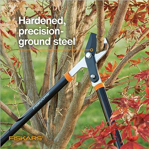 fiskars 28" power-lever garden bypass loppers, 1.75" cut showing dimensions