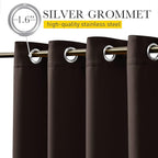 NICETOWN 2 Panels Weighted Blackout Curtains Patio Waterproof Outdoor Curtains, Thermal Insulated Top & Bottom Grommet & Back Tab Wind-Break Drapes Privacy for Pergola, W52 by L95, Coffee