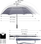 G4Free 47/54/62/68/72 Inch Automatic Open Golf Umbrella Oversize Extra Large Double Canopy Vented Windproof Waterproof Stick Umbrellas