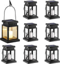 gigalumi 8 pack solar hanging lantern outdoor, candle, main product view