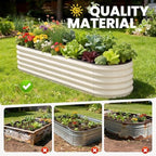 pattiumo galvanized raised garden bed 8×2×1.5 ft, round, side view