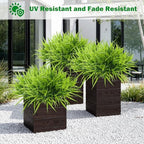 uieke 28 bundles artificial outdoor plants uv resistant, side view