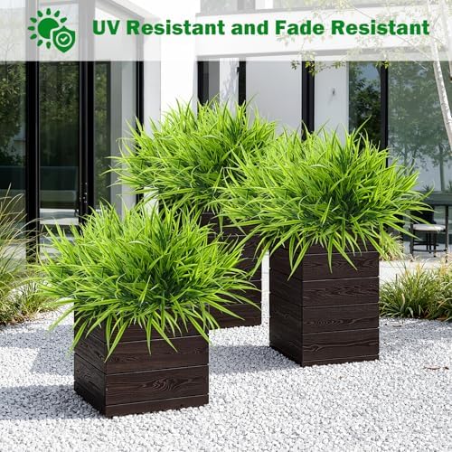 uieke 28 bundles artificial outdoor plants uv resistant, side view