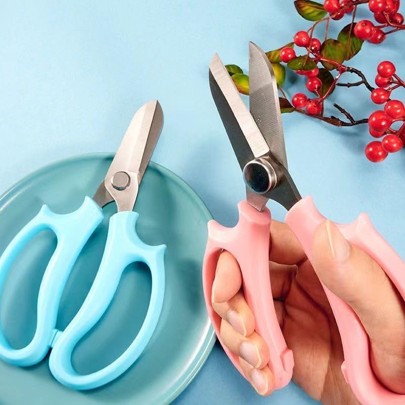 3PCS Stainless Steel Garden Scissors, Comfort Handles, Classic for Plant Pruning, Fruit Picking, Purple3