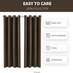 Outdoor Indoor Curtains for Patio - Weather-resistant Window Panels Privacy Protect Grommet Top Thermal Insulated for Porch Pergola Lawn Garden Hot Tub Area ( W52 x L63, Brown, 2 Panels)