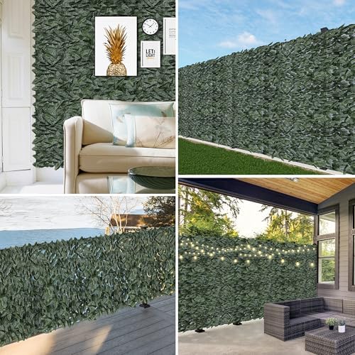 coarbor 3 packs 39"x117" artificial ivy privacy fence shown in use