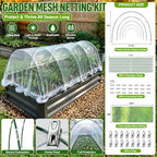 garden netting kit for raised beds,6set garden hoops,10x33ft shown in use