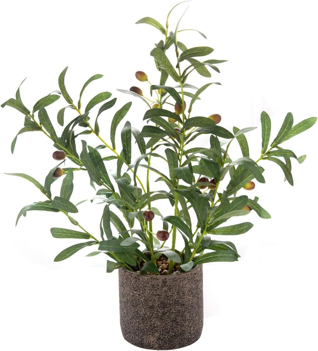 alphaacc fake faux small olive potted plant 18", main product view