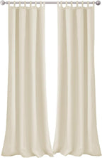 Elrene Home Fashions Matine Weatherproof Tab-Top Indoor/Outdoor Solid Color Curtain Panel for Porch, Pergola, Patio, Deck, 52”W x 95”L, Ivory