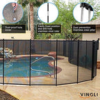 vingli pool fence 4ft x 12ft inground pool shown in use