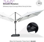 PURPLE LEAF 9 Feet Patio Umbrella Outdoor Cantilever Square Umbrella Aluminum Offset Umbrella with 360-degree Rotation for Garden Deck Pool Patio, White