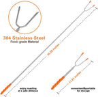 Marshmallow Roasting Sticks 10 Pack Extra Long 45’’ Stainless Telescoping Hot Dog Smores Skewers Kids Safe Barbecue Forks for Campfire, Bonfire and Grill