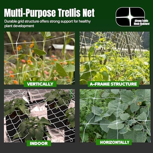 4-feet by 4920-feet professional grade vegetable support trellis, side view