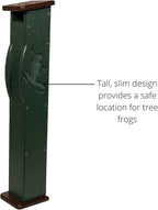 Deluxe Poly Lumber Tree Frog House - Attract Many Species of Tree Frogs - Made in the USA (Green Body/Brown Roof)