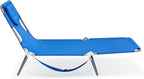 Ostrich Beach Lounge Chair, Folding & Reclining Outdoor Chaise Lounger, Blue - Portable Adjustable Recliner Chair for Lawn, Pool, Patio, Garden, and Yard