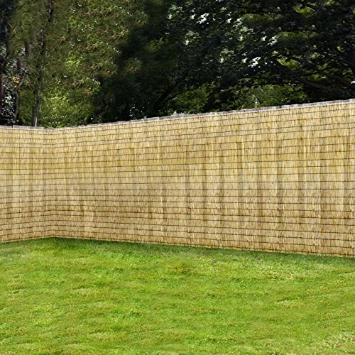 zncmrr reed fencing rolls 2 pcs natural bamboo shown in use