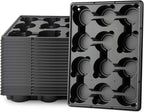 12 Cell Round Nursery Pot Trays Thickened Durable Seedling Pots Shuttle Carrying Trays for Holding 4 Inch Nursery Pots (16.85" × 12.6", 20-Pack)