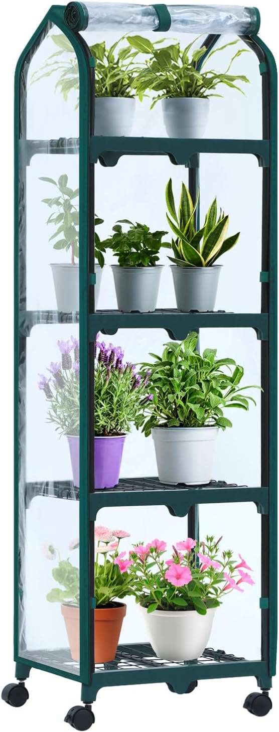 ohuhu mini greenhouse for indoor outdoor, small plastic, main product view
