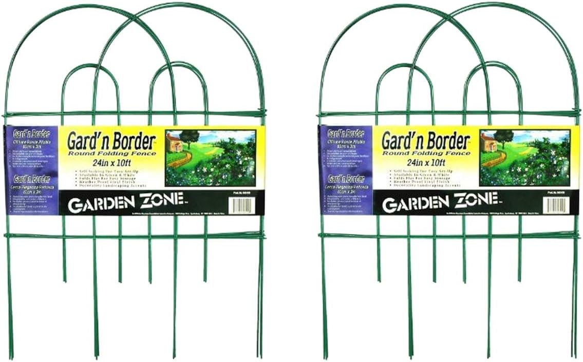 garden border round folding fence, green, 24-inch x, main product view