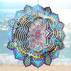 Wind Spinner Mandala Colorful Lily,12In Stainless Steel Wind Spinners Outdoor,3D Hanging Kinetic Sculptures,Yard Art Decorations,Garden Decor,Gifts for Women,Mother,Men,Father,Holidays