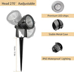 Christmas Outdoor Landscape Spotlight with Timer, 10W LED Color Changing Outdoor Spot Lights IP65 Waterproof RGB Metal Case Spotlights with Stake Stand for Yard Garden Lawn House, 6 Lights