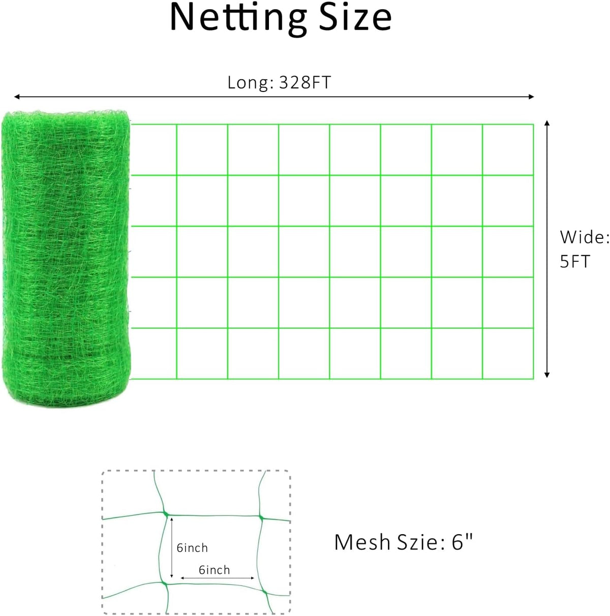 toolazy trellis netting 59" x328' green - heavy shown in use