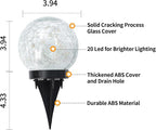 Solar Globe Lights Outdoor Waterproof-Solar Balls Garden-Cracked Glass Ball Solar Lights Outdoor-Solar Orbs Outside-Outdoor Decorations Patio & Yard Lawn Backyard Decor