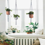 ELANE 6PCS Macrame Plant Hanger Indoor Hanging Planter Basket Decorative Tassels Flower Pot Holder for Indoor Outdoor Home Decor(6Pcs Grey)