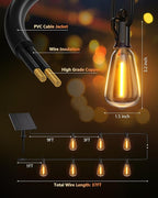 Brightown 37FT Solar String Lights Outdoor Waterproof with Remote, 10+1 LED Shatterproof Bulbs, Dimmable & Timable, 3 Light Modes - Commercial Grade Patio Lights for Garden Backyard Party Decor