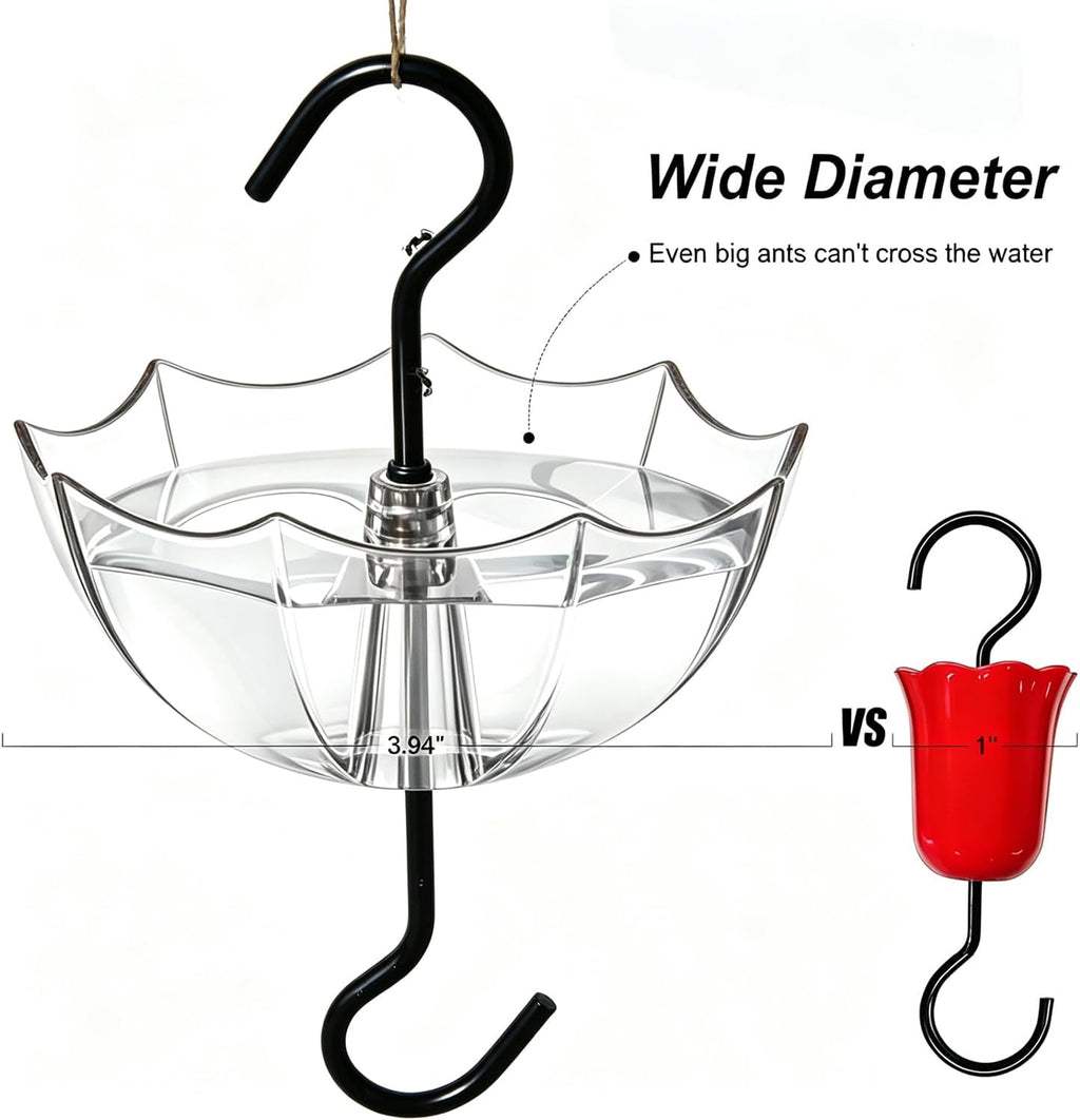 Ant Moat for Hummingbird Feeder, 5 OZ, 4 Pack,Clear | Umbrella Ant Guard, Large Capacity, 3.94 inch / 100 mm in diameter