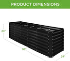 Best Choice Products 8x2x2ft Raised Outdoor Metal Garden Bed, Deep Root Box Planter for Vegetables, Flowers, Herbs, 240 Gallon Capacity, 100% Non Toxic Materials - Black