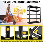 Set of 4 All Metal Garage Shelving-2050 lbs 5 Tier Storage Shelves,Adjustable Heavy Duty Metal Shelving Unit and Storage Large Rack,Utility Steel Shelf for Warehouse Industrial Pantry 71"x46"x20"