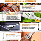 cifaisi 38pcs bbq tools grilling accessories set with, side view