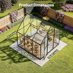 6x6 ft walk in greenhouse with hygrometer, windproof shown in use