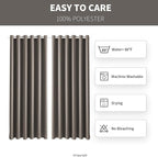 Waterproof Outdoor Curtain W84 x L84 - Grommet Top Sunlight Blocking Window Treatment Drapes Blackout Curtains for Home Bedroom Living Room Outdoor Patio Porch Gazebo (Taupe, 2 Panels)