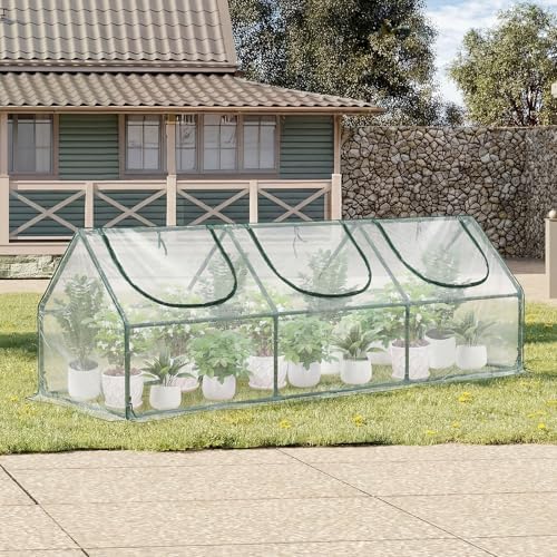 aoodor mini greenhouse for indoor and outdoor plant, front angle view