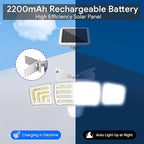 Energetic Solar Outdoor Lights, 1800LM 150 LED Security Motion Sensor Outdoor Lights with Remote Control, IP65 Waterproof Floodlight, 3 Head Motion Detected Spotlight for Garage, Pack of 2 (White)