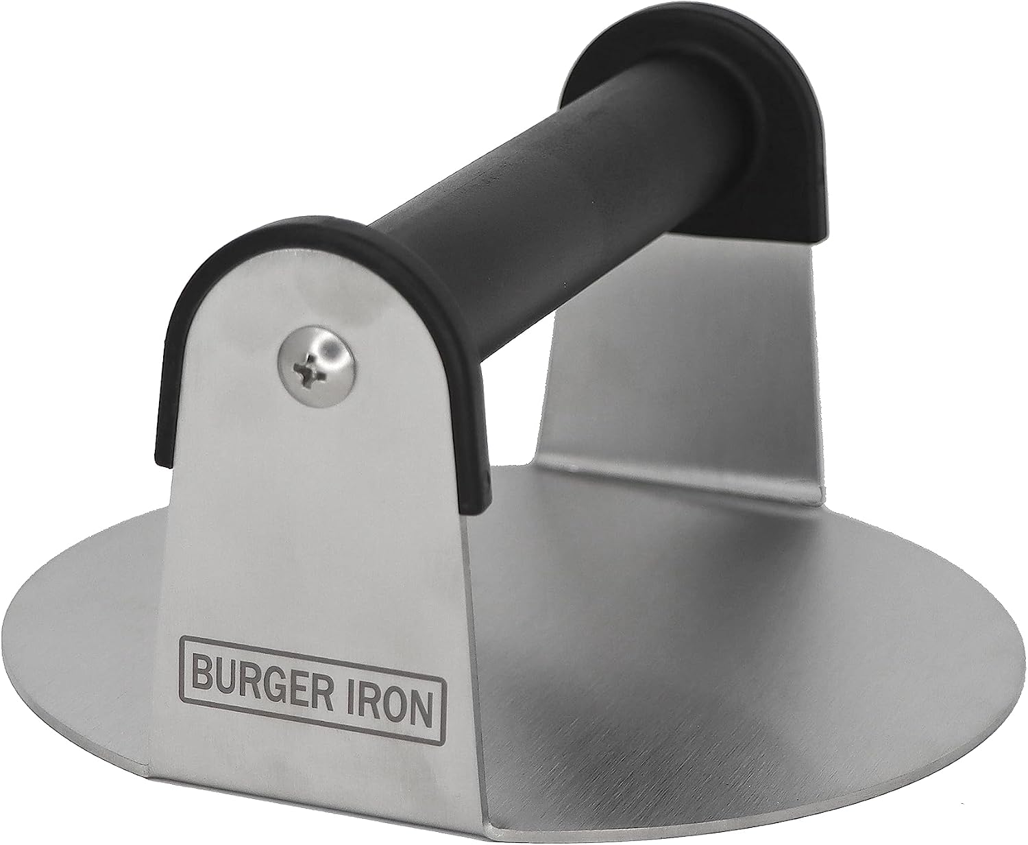 Smash Press, Stainless Steel, Round Flat Bottom Tool, 6 inch | Heavy Duty Hamburger Smasher Flat Top Built For Griddle, Grill and Skillet Cooking, Backyard Kitchen Essential, Cookout Ready