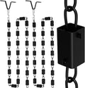 black powder coated aluminum square rain chain, main product view